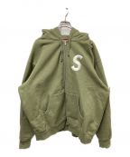 SUPREMEシュプリーム）の古着「Logo Zip Up Hooded Sweatshirts」｜オリーブ