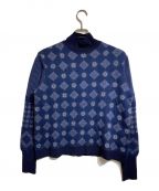 Mame Kurogouchiマメクロゴウチ）の古着「Checkered Pattern High Neck Pullover」｜ネイビー