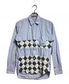 COMME des GARCONS SHIRTコムデギャルソンシャツ）の古着「ダイヤデザインストライプシャツ」｜スカイブルー