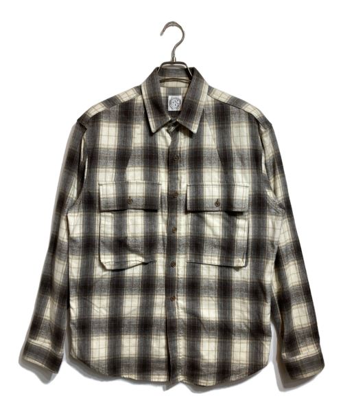 SIMPLY COMPLICATED（シンプリーコンプリケイティド）SIMPLY COMPLICATED (シンプリーコンプリケイティド) CITY FLANNEL SHIRTS グレー サイズ:Lの古着・服飾アイテム