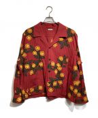 BODEボーディ）の古着「Marigold Wreath Long Sleeve Shirt」｜レッド