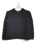 Yohji Yamamoto pour hommeヨウジヤマモト プールオム）の古着「HAND-KNITTED PLAIN HAND KNITTED ROUND NECK」｜ブラック