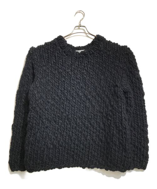 Yohji Yamamoto pour homme（ヨウジヤマモト プールオム）Yohji Yamamoto pour homme (ヨウジヤマモト プールオム) HAND-KNITTED PLAIN HAND KNITTED ROUND NECK ブラック サイズ:3の古着・服飾アイテム