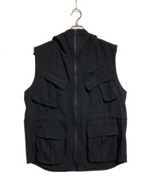 Yohji Yamamoto pour homme（ヨウジヤマモト プールオム）の古着「ARMY GABARDINE HOODED VEST」｜ブラック