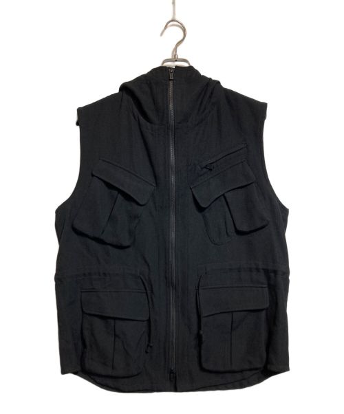 Yohji Yamamoto pour homme（ヨウジヤマモト プールオム）Yohji Yamamoto pour homme (ヨウジヤマモト プールオム) ARMY GABARDINE HOODED VEST ブラック サイズ:3の古着・服飾アイテム