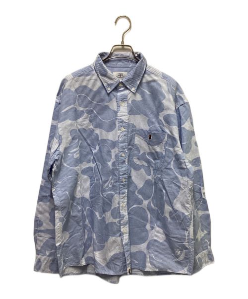 A BATHING APE（アベイシングエイプ）A BATHING APE (アベイシングエイプ) Solid Camo Button Down Shirt ブルー サイズ:Mの古着・服飾アイテム