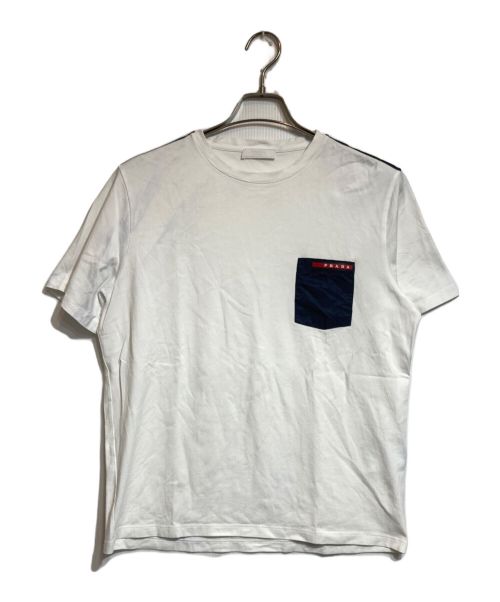 PRADA（プラダ）PRADA (プラダ) NYLON POCKET T-SHIRT ホワイト サイズ:XLの古着・服飾アイテム