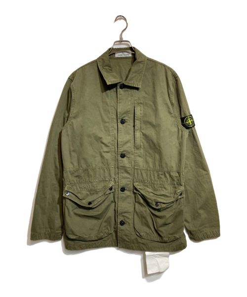 STONE ISLAND（ストーンアイランド）STONE ISLAND (ストーンアイランド) ガーメント加工ダイミリタリーブルゾン カーキ サイズ:Lの古着・服飾アイテム