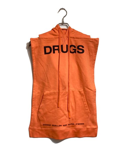 RAF SIMONS（ラフシモンズ）RAF SIMONS (ラフシモンズ) DRUGSノースリーブフーディー オレンジ サイズ:UNIの古着・服飾アイテム