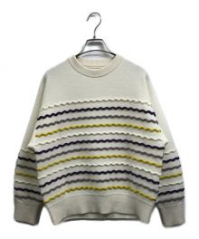 Coohem（コーヘン）の古着「RETRO WAVE CASHMERE PULLOVER」｜ホワイト