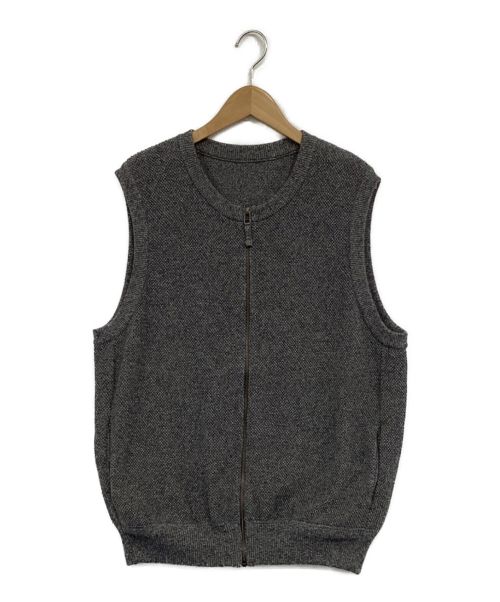 crepuscule（クレプスキュール）crepuscule (クレプスキュール) Moss Stitch Zip Vest グレー サイズ:１の古着・服飾アイテム