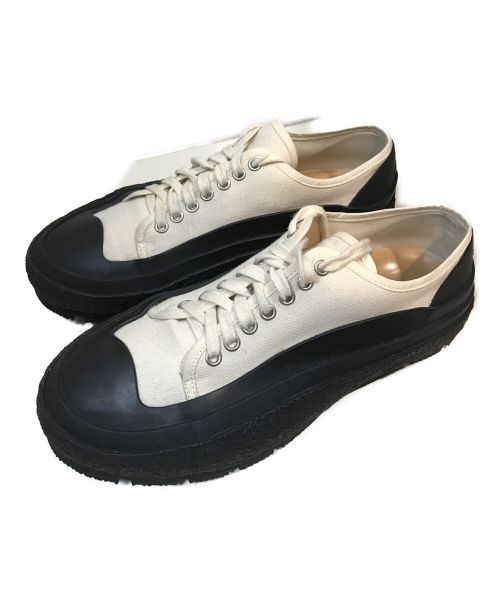 JIL SANDER（ジルサンダー）JIL SANDER (ジルサンダー) Canvas Low Sneaker アイボリー×ブラック サイズ:41の古着・服飾アイテム