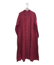 nest Robe（ネストローブ）の古着「リネン切替えフレアシャツワンピース」｜レッド