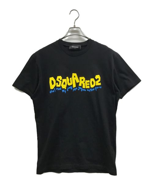 DSQUARED2（ディースクエアード）DSQUARED2 (ディースクエアード) D2 WAVING LOGO COOL T-SHIRT ブラック サイズ:Lの古着・服飾アイテム