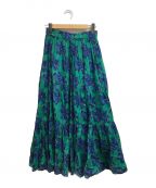 sara mallikaサラマリカ）の古着「Gauze Voile Big Flower Print Skirt」｜ブルー