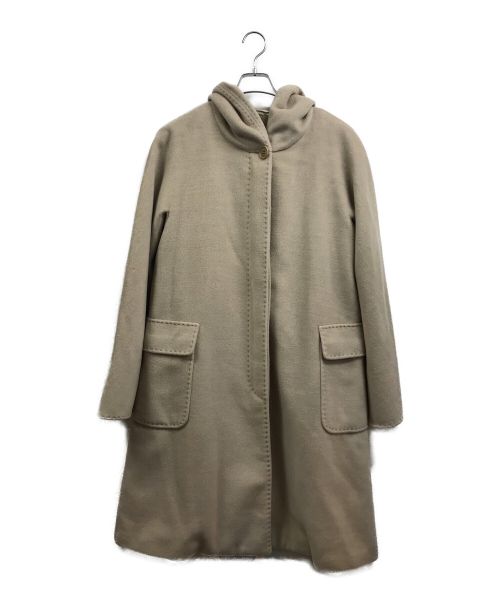 MaxMara（マックスマーラ）MaxMara (マックスマーラ) ライナー付カシミヤ混ウールフーデットコート ベージュ サイズ:40の古着・服飾アイテム