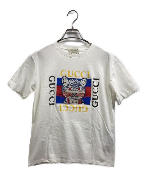 GUCCI（グッチ）GUCCI (グッチ) コラボ刺繍Tシャツ ホワイト サイズ:SIZE 12(約150cm) 未使用品の古着・服飾アイテム