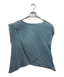 PLEATS PLEASE（プリーツプリーズ）の古着「Switching Pleats Top」｜ブルー