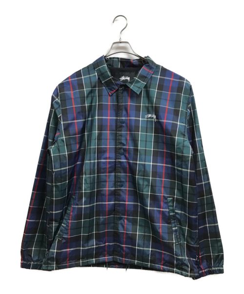 stussy（ステューシー）stussy (ステューシー) クルーズコーチジャケット レッド×グリーン サイズ:XLの古着・服飾アイテム