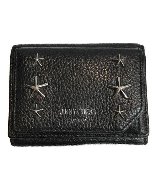 JIMMY CHOO（ジミーチュウ）JIMMY CHOO (ジミーチュウ) スタースタッズ付き スモールウォレット ブラックの古着・服飾アイテム