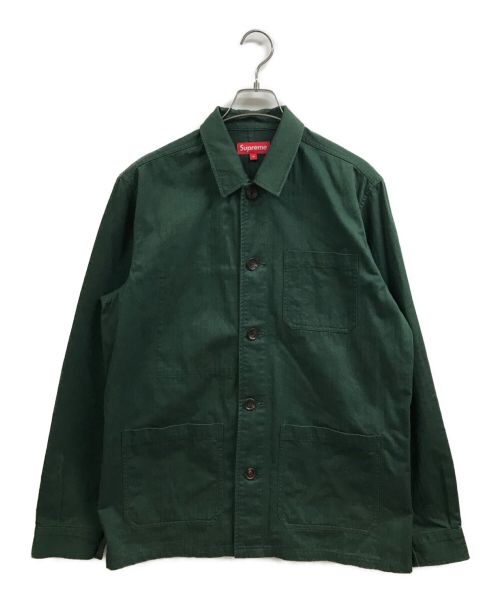 SUPREME（シュプリーム）SUPREME (シュプリーム) 12SS herringbone workers jacket グリーン サイズ:Mの古着・服飾アイテム