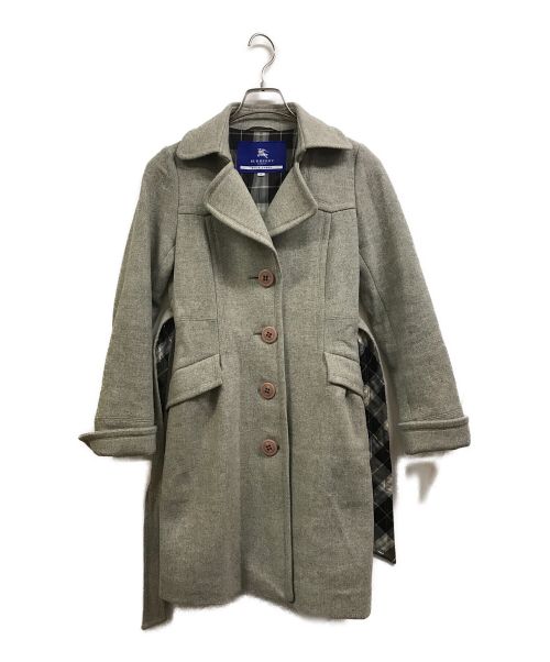 BURBERRY BLUE LABEL（バーバリーブルーレーベル）BURBERRY BLUE LABEL (バーバリーブルーレーベル) ベルテッドシングルコート グレー サイズ:38の古着・服飾アイテム