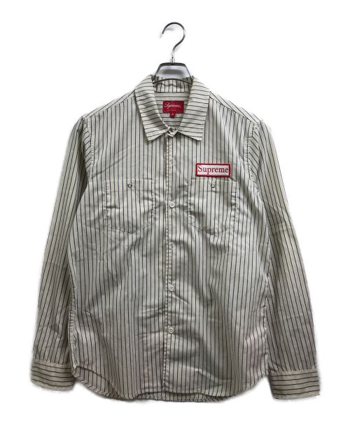 SUPREME（シュプリーム）SUPREME (シュプリーム) 長袖ドレスシャツ アイボリー×ブルー サイズ:Sの古着・服飾アイテム