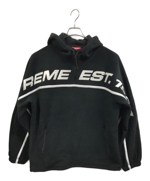 SUPREME（シュプリーム）SUPREME (シュプリーム) 19AW Polartec Half Zip Hooded Sweatshirt ブラック サイズ:Mの古着・服飾アイテム