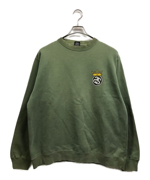 stussy（ステューシー）stussy (ステューシー) ビッグロゴスウェット グリーン サイズ:Mの古着・服飾アイテム