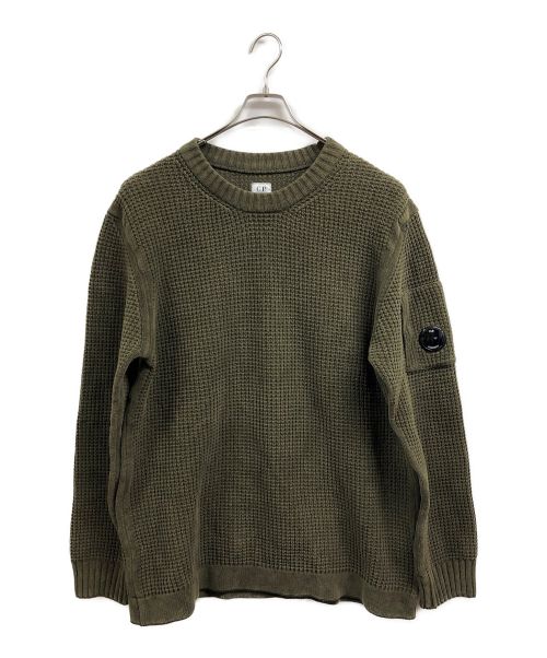 C.P COMPANY（シーピーカンパニー）C.P COMPANY (シーピーカンパニー) Chenille Cotton High Neck Knit カーキ サイズ:54の古着・服飾アイテム