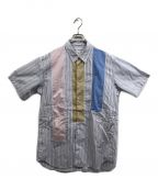 COMME des GARCONS SHIRTコムデギャルソンシャツ）の古着「マルチカラーパネルストライプシャツ」｜ブルー