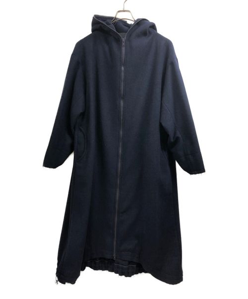 REGULATION Yohji Yamamoto（レギュレーションヨウジヤマモト）REGULATION Yohji Yamamoto (レギュレーションヨウジヤマモト) LONG HOODY COAT ネイビー サイズ:2の古着・服飾アイテム