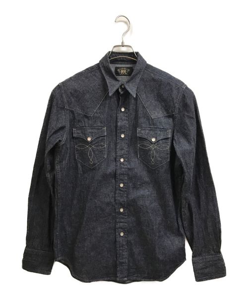 RRL（ダブルアールエル）RRL (ダブルアールエル) バッファローウエスタンデニムシャツ インディゴ サイズ:Mの古着・服飾アイテム