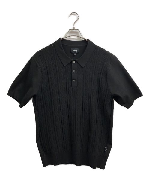 stussy（ステューシー）stussy (ステューシー) 20SS cable ss polo ブラック サイズ:Lの古着・服飾アイテム