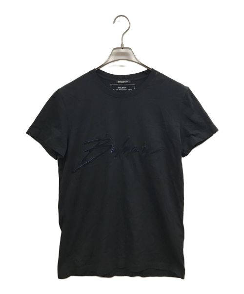 BALMAIN（バルマン）BALMAIN (バルマン) ロゴ刺繍Tシャツ ブラック サイズ:44の古着・服飾アイテム