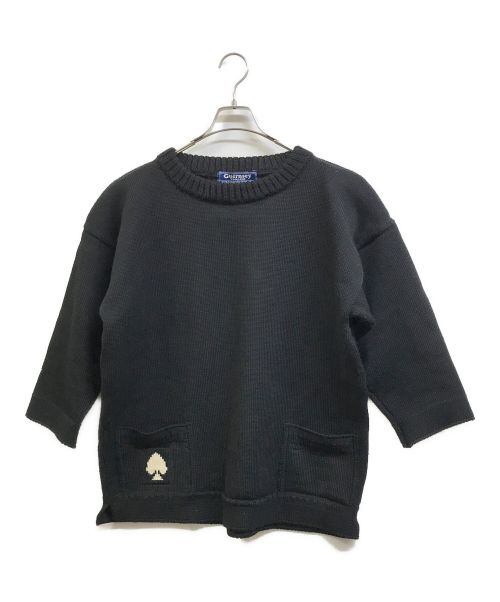 GUERNSEY WOOLLENS（ガンジーウーレンズ）GUERNSEY WOOLLENS (ガンジーウーレンズ) ニット ブラック サイズ:38の古着・服飾アイテム