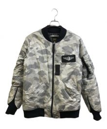 A BATHING APE（アベイシングエイプ）の古着「中綿MA-1ジャケット」｜グレー