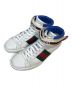 GUCCI（グッチ）の古着「stripe high-top sneaker」｜ホワイト