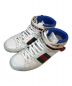 GUCCI（グッチ）の古着「stripe high-top sneaker」｜ホワイト