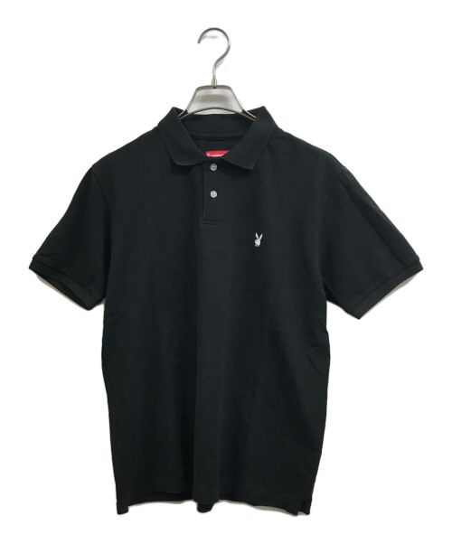 SUPREME（シュプリーム）SUPREME (シュプリーム) PLAY BOY (プレイボーイ) Playboy Pique Polo Shirt ブラック サイズ:Mの古着・服飾アイテム