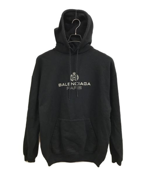 BALENCIAGA（バレンシアガ）BALENCIAGA (バレンシアガ) プルオーバーロゴパーカー ブラック サイズ:Mの古着・服飾アイテム