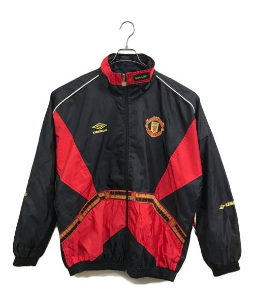 UMBRO（アンブロ）UMBRO (アンブロ) Manchester United (マンチェスターユナイテッド) 90`s ナイロンジャケット ブラック×レッド サイズ:Lの古着・服飾アイテム
