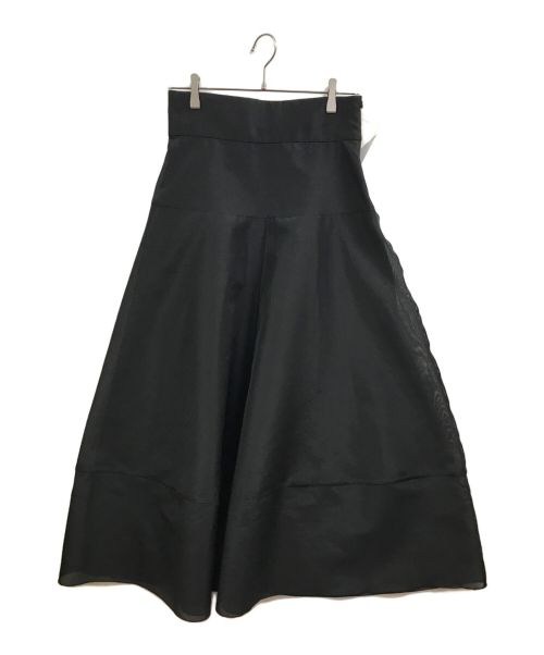 IENA（イエナ）IENA (イエナ) スパンオーガンジーフレアスカート ブラック サイズ:38 未使用品の古着・服飾アイテム