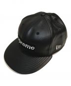 SUPREME×New Eraシュプリーム×ニューエラ）の古着「15AW Leather Box Logo Cap」｜ブラック