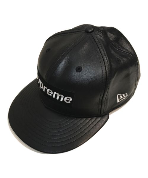 SUPREME（シュプリーム）SUPREME (シュプリーム) New Era (ニューエラ) 15AW Leather Box Logo Cap ブラック サイズ:59.6の古着・服飾アイテム