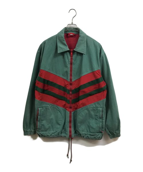 GUCCI（グッチ）GUCCI (グッチ) 20SS シェリーラインデニムトラックジャケット グリーン×レッド サイズ:46の古着・服飾アイテム