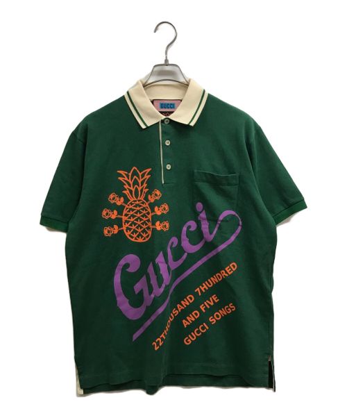 GUCCI（グッチ）GUCCI (グッチ) ポロシャツ グリーン サイズ:Sの古着・服飾アイテム