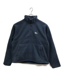 stussy（ステューシー）の古着「刺繍ロゴハーフジップボアフリース」｜ネイビー