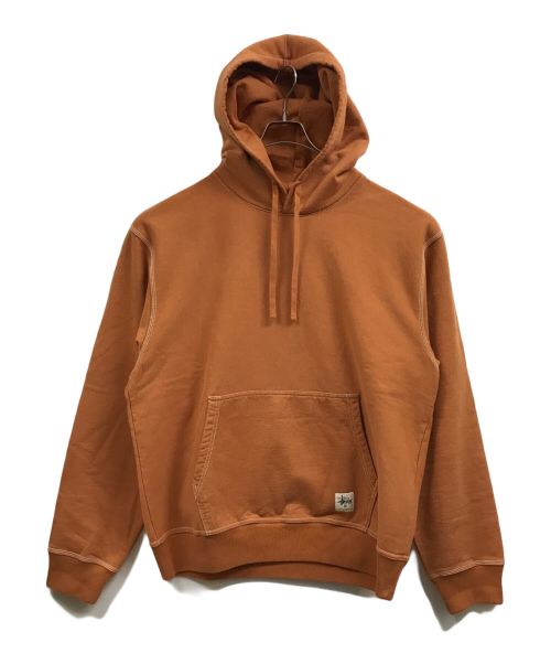 stussy（ステューシー）stussy (ステューシー) Contrast stitch Label Hood オレンジ サイズ:XLの古着・服飾アイテム