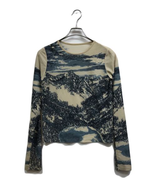 MAISON SPECIAL（メゾンスペシャル）MAISON SPECIAL (メゾンスペシャル) Landscape Print Sheer Top ベージュ サイズ:FREEの古着・服飾アイテム